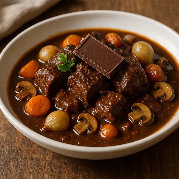 Beef Recipe: Savory Beef Bourguignon with a Twist of Dark Chocolate