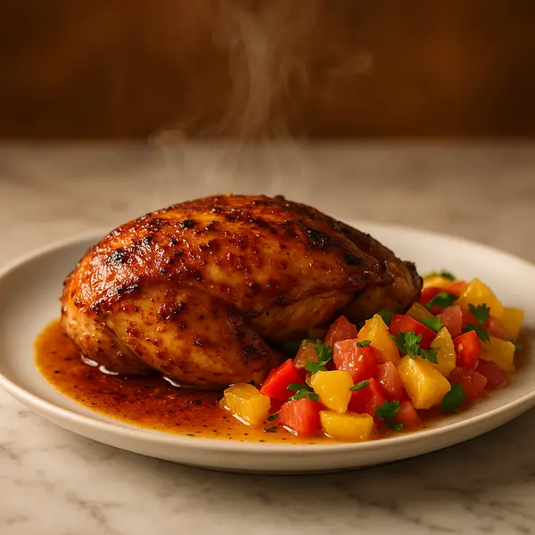 Chicken Recipe: Savory Spiced Honey-Glazed Roast Chicken with Citrus Salsa