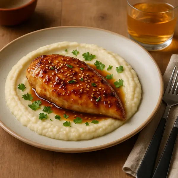 Chicken Recipe: Ginger-Lemongrass Glazed Chicken with Coconut Cauliflower Purée